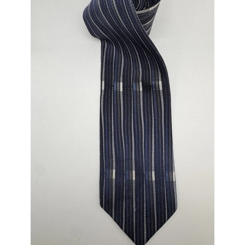 Vintage‎ Franco Ventura Venezia Silk Tie - Handmade in Italy - Blue Stripe
